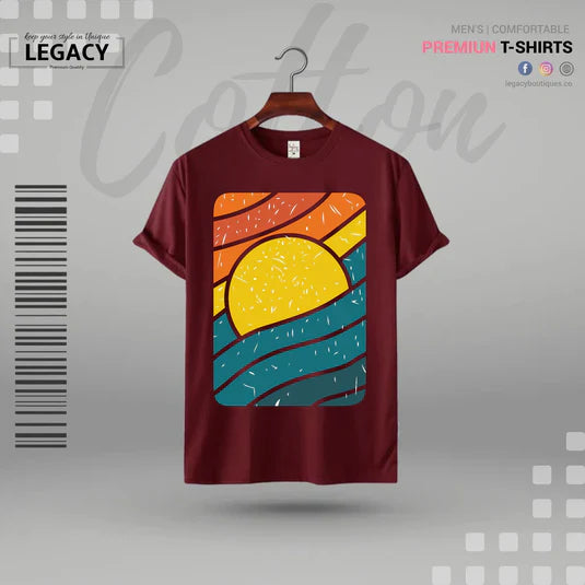 Sunset Mens Cotton T Shirt